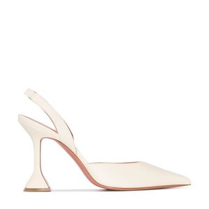 Amina Muaddi Holli White Slingback